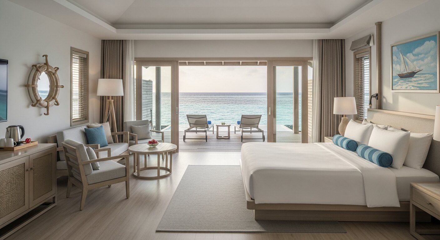 Two-bedroom overwater villa interior